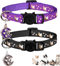 Baeuppit 2Pcs Breakaway Cats Collars Cat Collars for Boy & Girl Cats - 8.0-13.1" / Purple+Black
