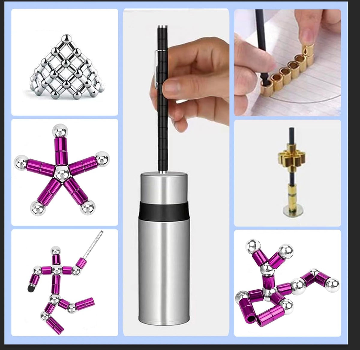 Fidget Pen, Decompression Magnetic Fidget Toy Pen - Purple - image 2