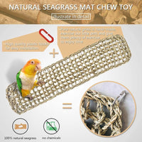Bird Seagrass Mat 30 x 7 Inch Parrot Natural Seagrass Woven Net - 1Pc 30" × 7" - image 2