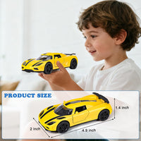 YHXKJ 4 pack metal diecast pull back cars at 1:36 scale with opening doors - view 2