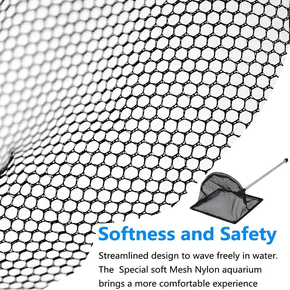 Fish Net for Fish Tank, Fine Mesh Aquarium Net with 9-24 Inch Stainless Steel Long Handle - 4 inch - image 4