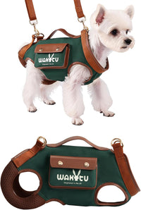 Wakytu Dog Lift Harness Dog Carrier Sling for Small Dogs & Cats - Small(4-8 LBS) / 1.0 Green