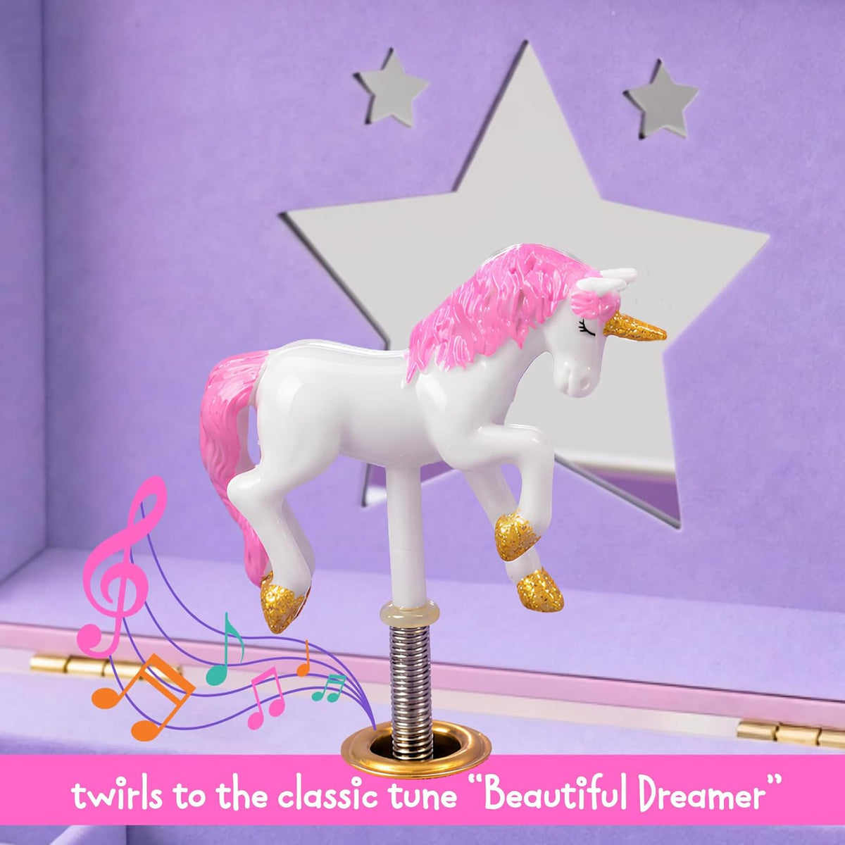 Jewelkeeper Jewelry Box for with Pullout Drawer - Party Unicorn w/Accessory - image 2