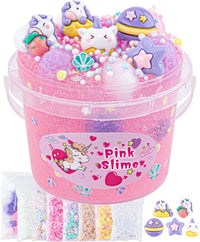 Astronaut Galaxy Slime for Kids, Big Slime Bucket with Clay - Pink Slime
