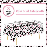 LINHAXM 3 Pack Brown Wood Grain Tablecloths - Cowgirl - image 2