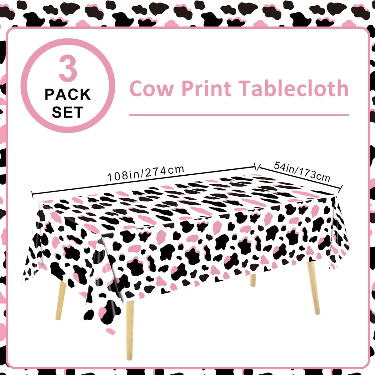 LINHAXM 3 Pack Brown Wood Grain Tablecloths - Cowgirl - image 2