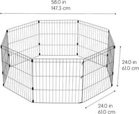 IRIS USA 8-Panel Exercise Pen, Heavy Duty - 24"H / Black - image 2