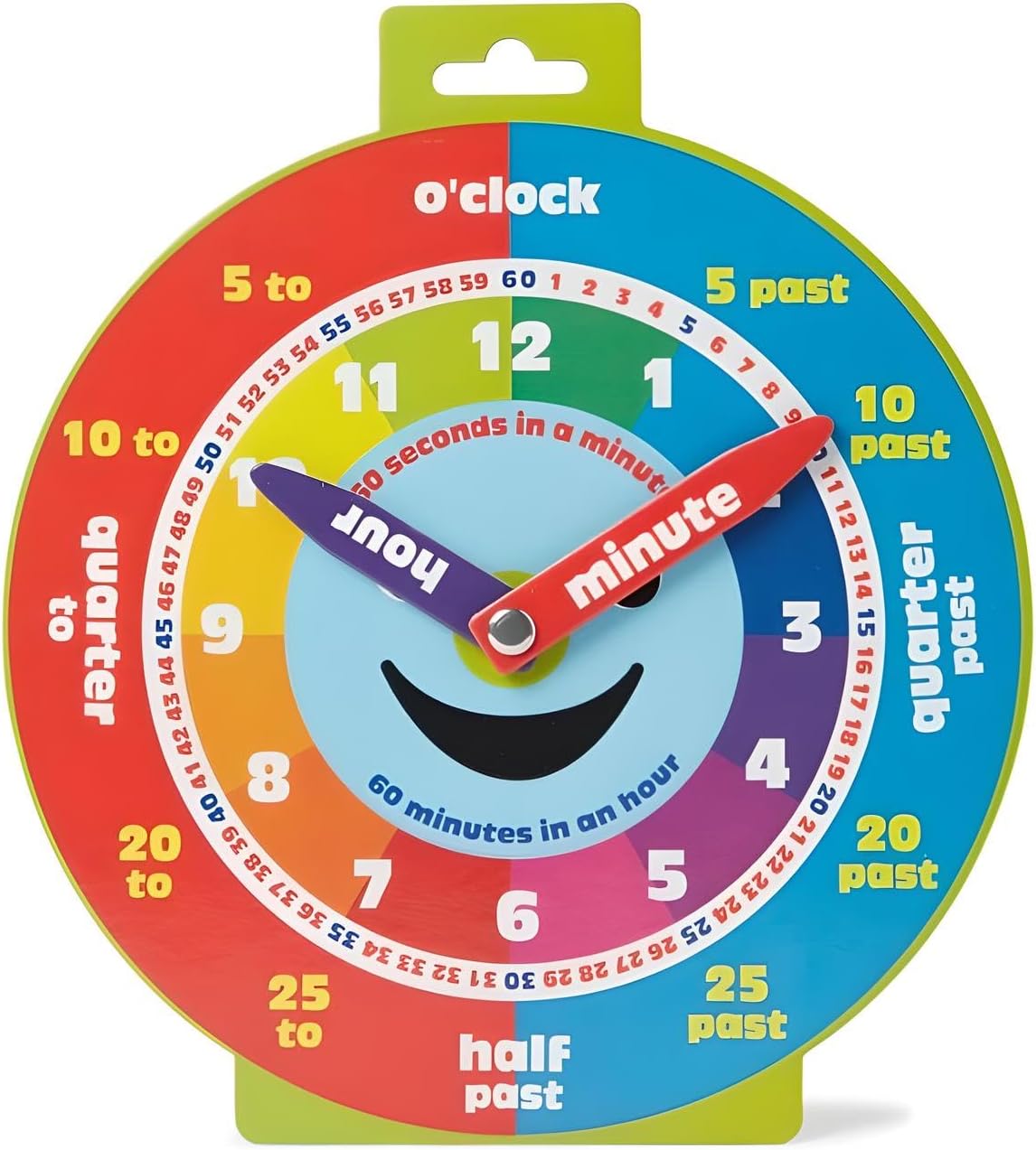 Morgan's Direct Early Learning Education Clock Moveable Hands Happy