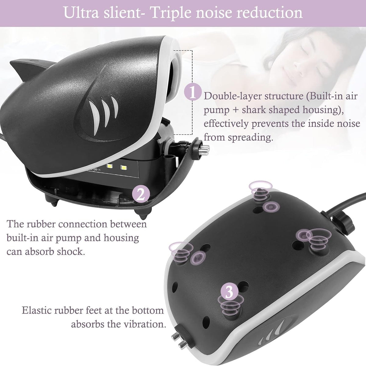HITOP 6W Silent Aquarium Air Pump - image 3
