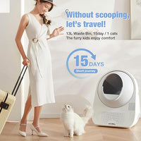 CATLINK Self Cleaning Automatic Litter Box for Cats - Hands-Free Cleanup with App Control, Double Odor Removal - Extra Large Size for 3.3~22lbs Cats - Smart Robot Cat Litter Box (Upgrade)