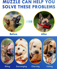Dog Muzzle, Soft Air Mesh Muzzles for Large Sized Dogs - Red / S - image 4