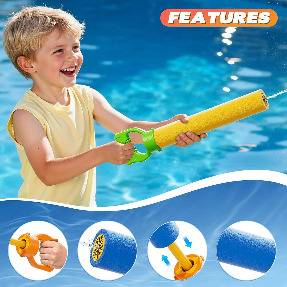 12 Pack Water Blaster Bulk Pool Toys Set for 3 4 5 6 7 8 Years Old - 838-12 - image 4