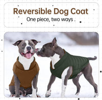 Lelepet Reversible Dog Coat Windproof Dog Jacket Lightweight Puffer - Small / Brown - image 2