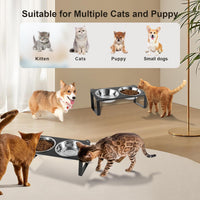2 Set Elevated Cat Food Water Bowls - Black- 1pack - image 3