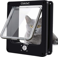 CEESC Medium Cat Door for Interior/Exterior, for Pets <15.75" - M- Inner size: 6.18"(W) x 6.3"(H) / Black