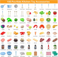 35Pcs Kids Kitchen Toy Accessories - Blue / 150Pcs - image 3