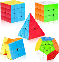 AuntyFey 5 pack speed cube set with 2x2, 3x3, 4x4, Megaminx and pyramid cube - view 2