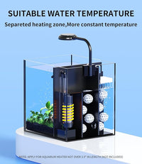 Small Betta Fish Tank Aquarium Starter Kit, 2 Gallon Glass Rimless Nano Beta Tank with Hidden Filtration, 3 Color Light, Quiet Water Pump, Lid
