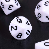 TecUnite 25 Pcs Polyhedral Dice Set, Transparent Mixed Color - White&black / 10 Sides - image 2