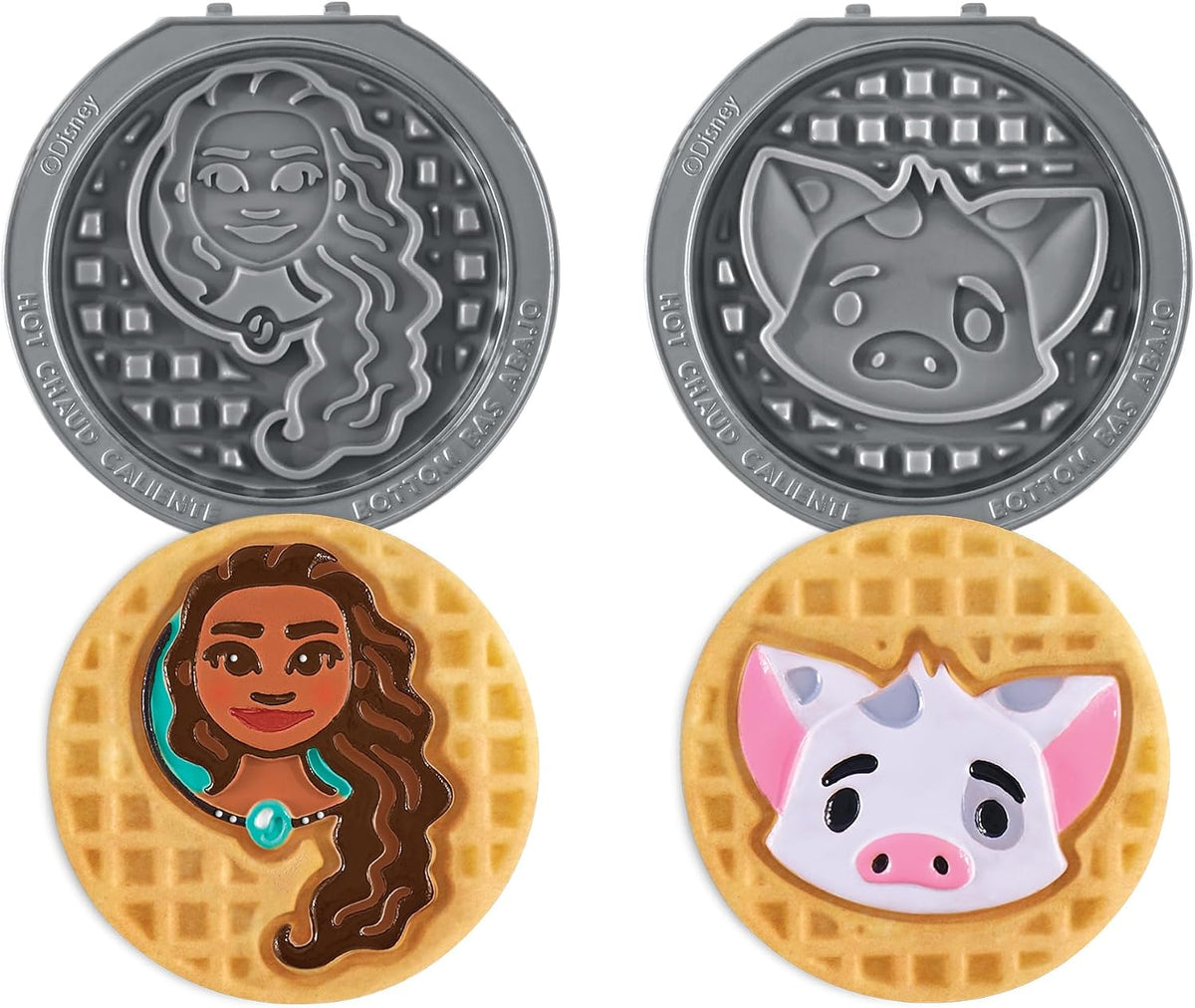 Dash Waffle Maker Plates, Dinosaur & Unicorn, Nonstick - Moana and Pua