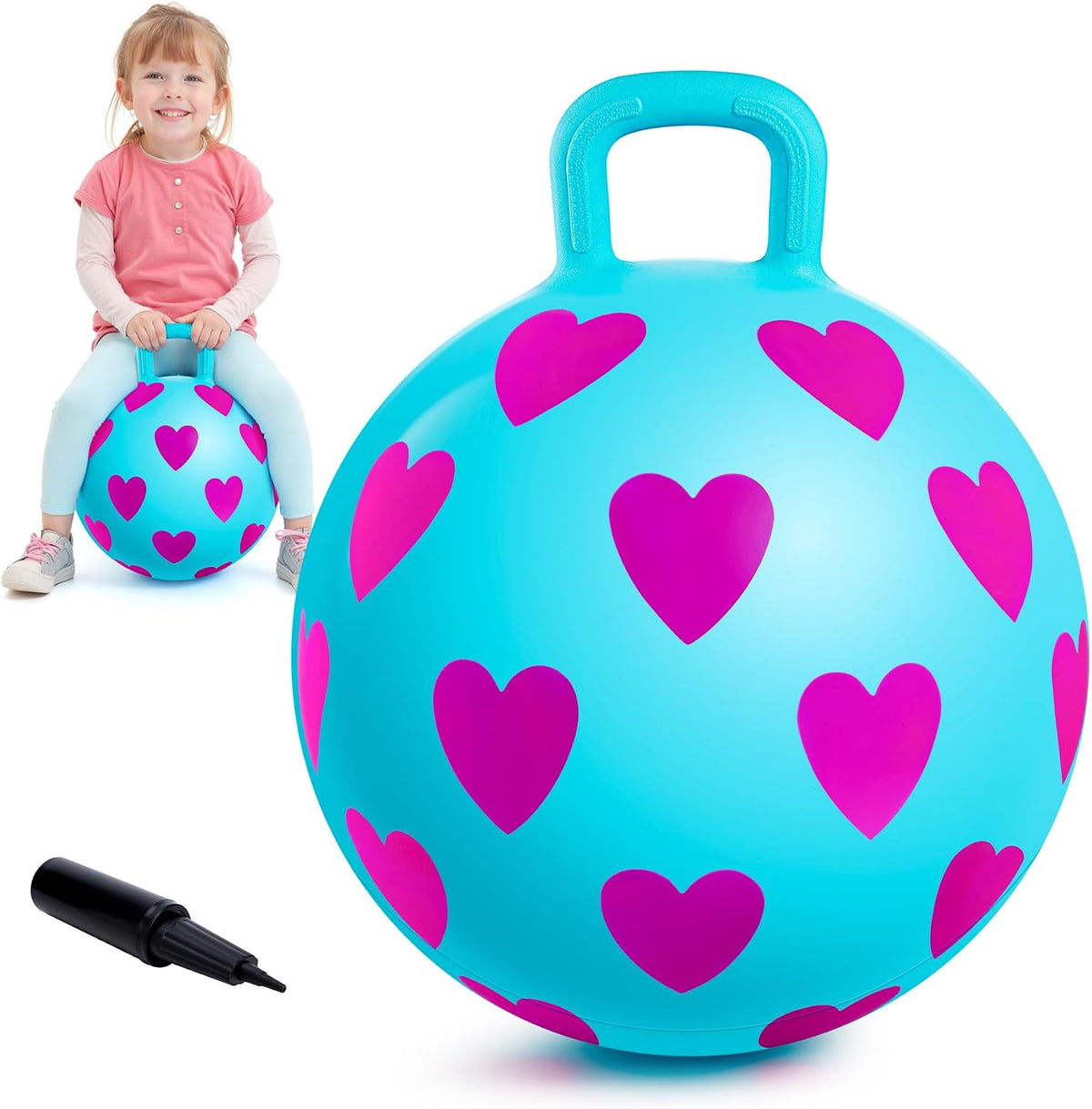 EVERICH TOY 18 inch hopper ball for kids with handle, purple pink clouds - view 8