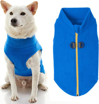 Gooby Zip-Up Fleece Dog Sweater - X-Small chest (~11") / Blue - image 2