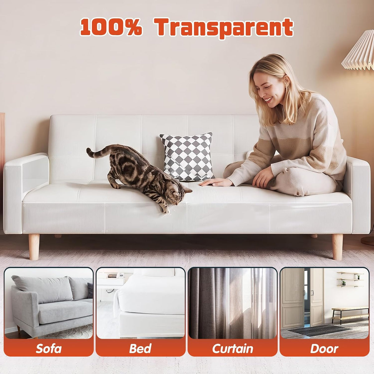 Secopad 18 PCS Cat Scratch Furniture Protector, Couch Protector - 17IN - image 4