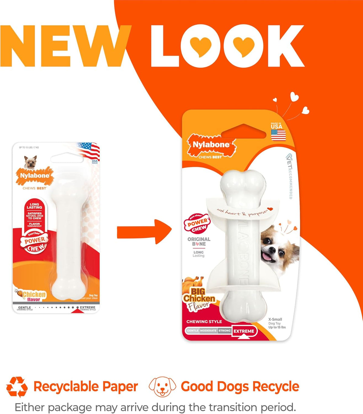 Nylabone Power Chew Original Bone Dog Chew Toys - Chicken / X-Small - image 2