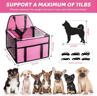 GENORTH Dog Car Seats for Small and Medium Dogs - Cationic Pink / Up to 11 lb - image 4