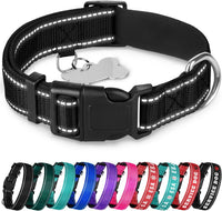 Reflective Neoprene Padded Dog Collar with Quick Release Buckle – Essentials for Dogs - Black / X-Large
