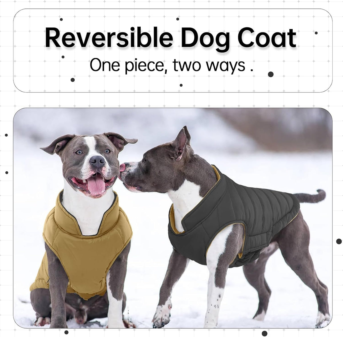 Lelepet Reversible Dog Coat Windproof Dog Jacket Lightweight Puffer - Extra Large / Gray - image 2