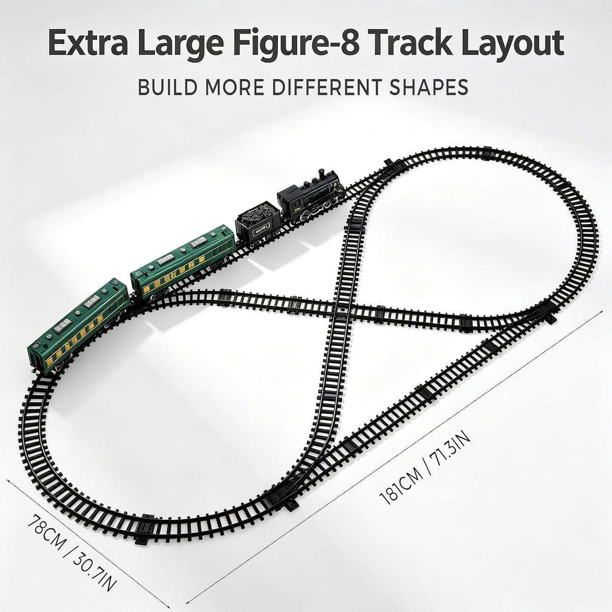 Electric Train Sets for Boys Girls Metal Alloy Christmas Trains Toys - Black Electric Train Luxury - image 3