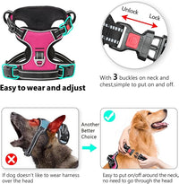 Timos No Pull Dog Harness, No Choke Front Lead Dog Reflective Harness, Adjustable Soft Padded Pet Vest with Easy Control Handle for Small Medium Large Dogs, M