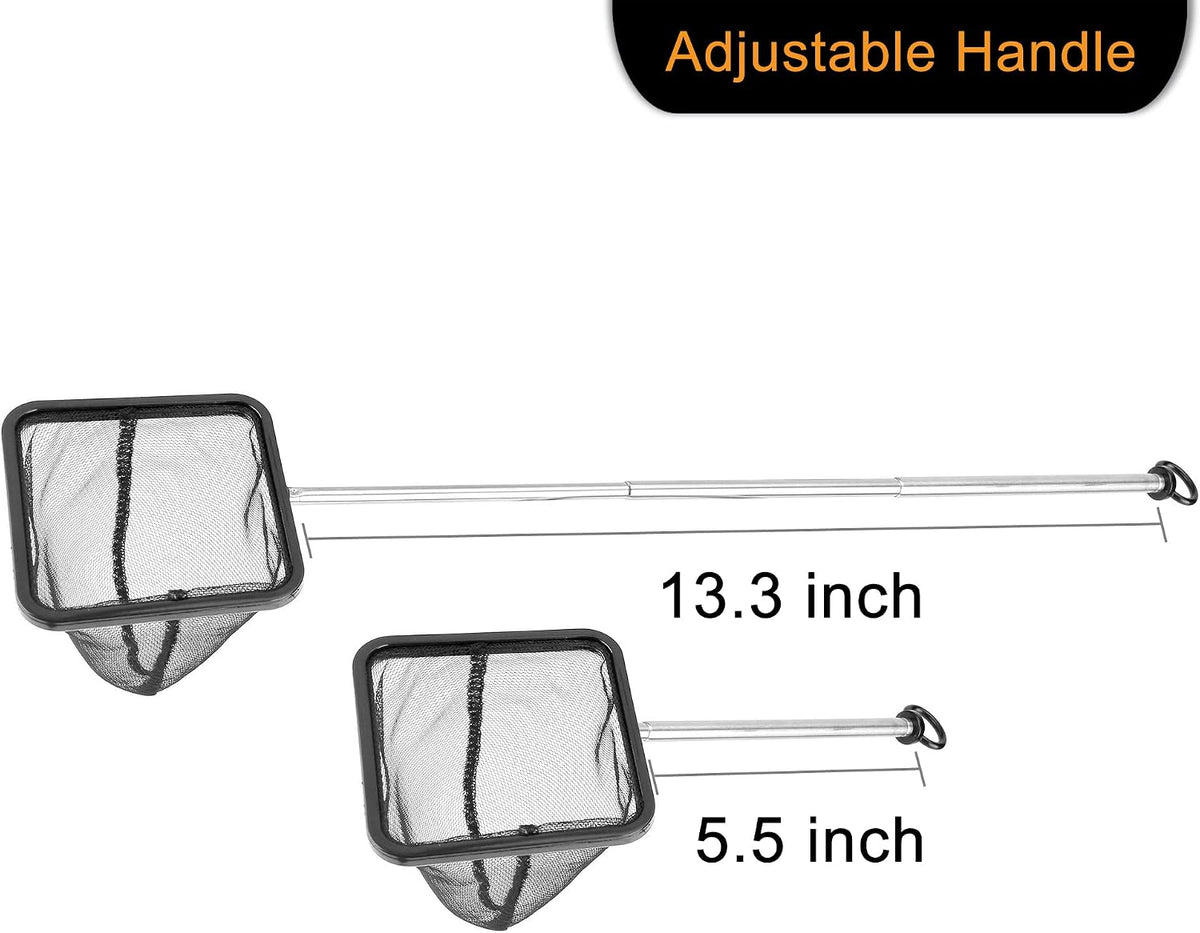 Aquarium Telescopic Fish Net with Extendable Handle Soft Mesh – Essentials for Fish - 2.8 inch - image 4