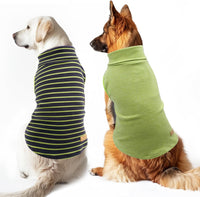 KYEESE 2Pack Dog Sweater for Small Dogs Soft Pet Coats Fleece - 4# Stripe+Green / XX-Large (32-55lbs)