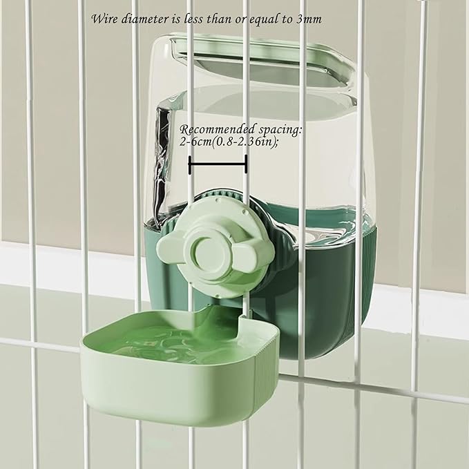 Pet Hanging Automatic Feeders Drinking Bowls，Gravity Rabbit Feeder and Water Set，Cage Cat Food Bowl Feeding Station for Puppy Kitten Chinchilla Hedgehog Guinea Pig Ferret (Pink Blue-Water)