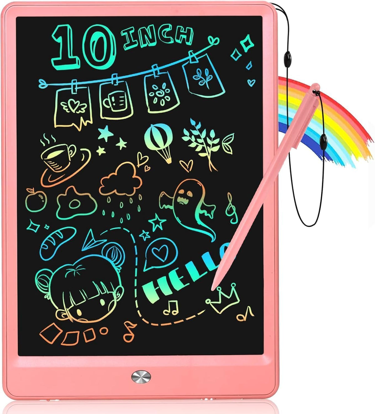 EooCoo 10" LCD Writing Tablet for Kids - Pink