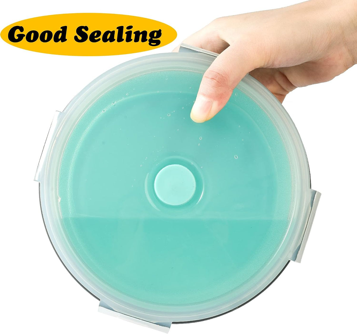 Joyinjojo Collapsible Dog Bowls with Lids - Large / Blue / Green - image 4