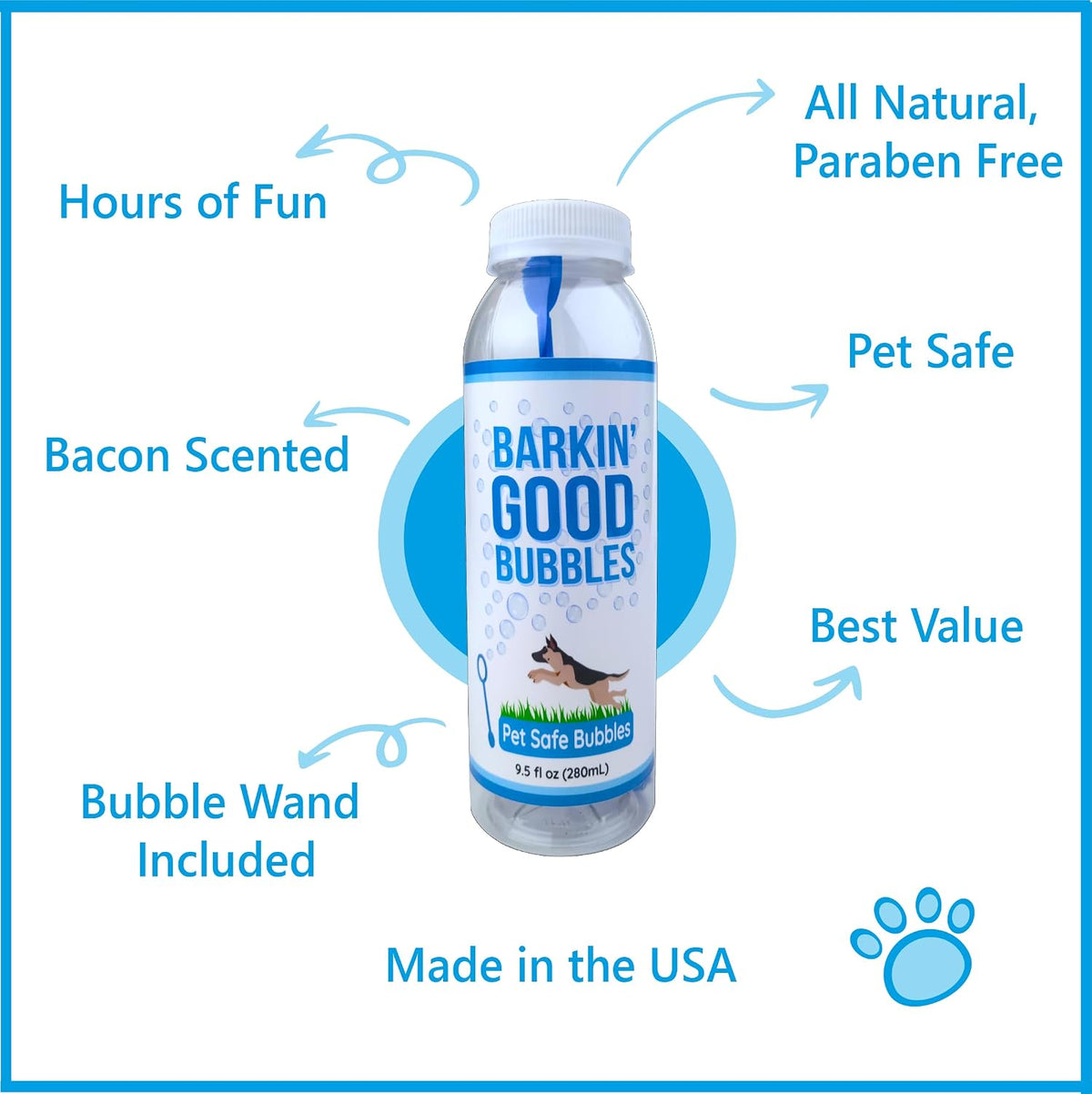 Barkin' Good Bubbles 9.5 fl oz bottle of bacon-scented bubble solution for dogs - view 3