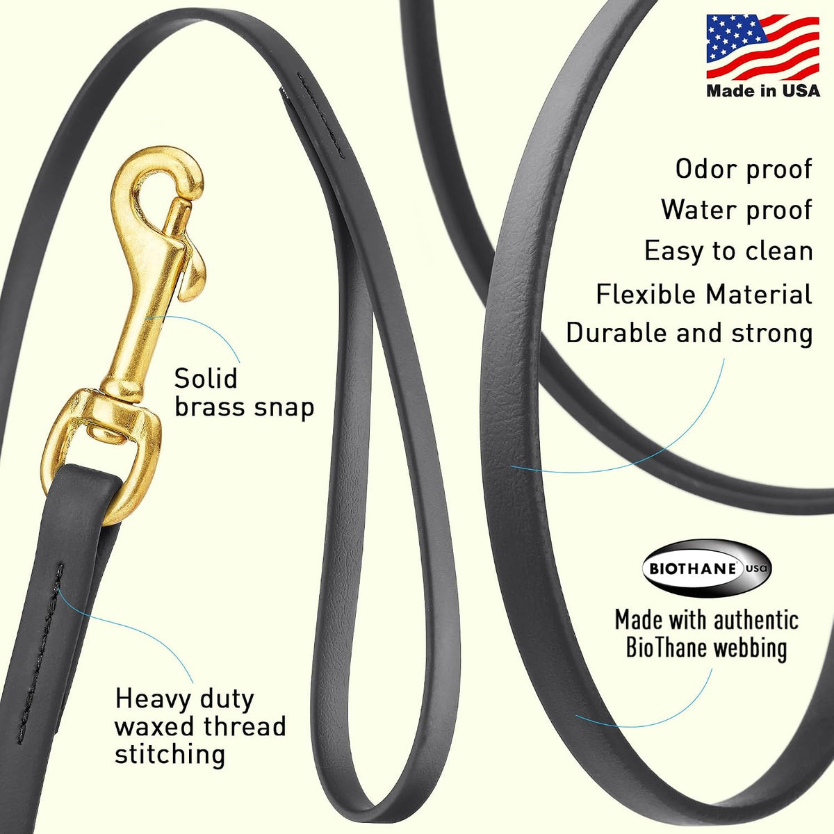 Viper Biothane K9 Working Dog Leash Waterproof Lead for Tracking - image 2