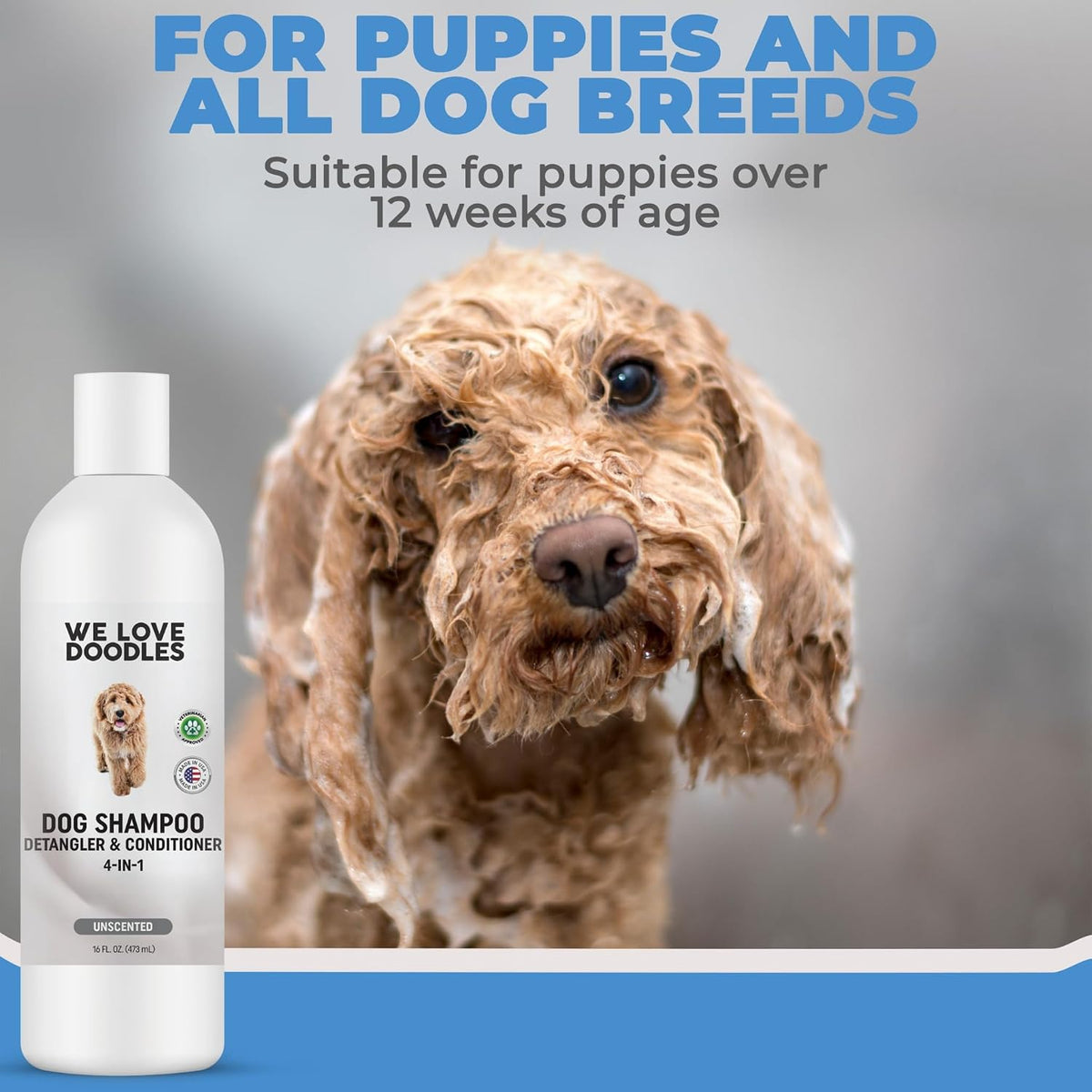 Puppy Shampoo and Conditioner, Tearless Puppy Wash - Dog Shampoo - Unscented - image 4