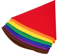 Fengek 7 felt Christmas gnome hats in orange, green, blue, purple, brown, red and yellow - view 4