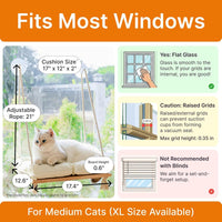 Cat Window Perch with Industrial-Grade Suction Cups - Beige / Medium - image 3