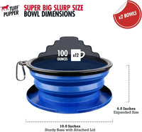 Tuff Pupper SuperBigSlurp Collapsible Dog Bowls - Nebulas Blue / XX-Large (100oz) - 2 Bowls - image 2