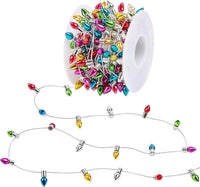 FOIMAS mini dollhouse fake Christmas string lights with colorful plastic bulbs - view 2