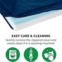 Furhaven Cooling Gel Dog Bed for Large Dogs w/ Removable Bolsters & Washable Cover, For Dogs Up to 125 lbs - Plush & Velvet L Shaped Chaise - Deep Sapphire, Jumbo Plus/XXL