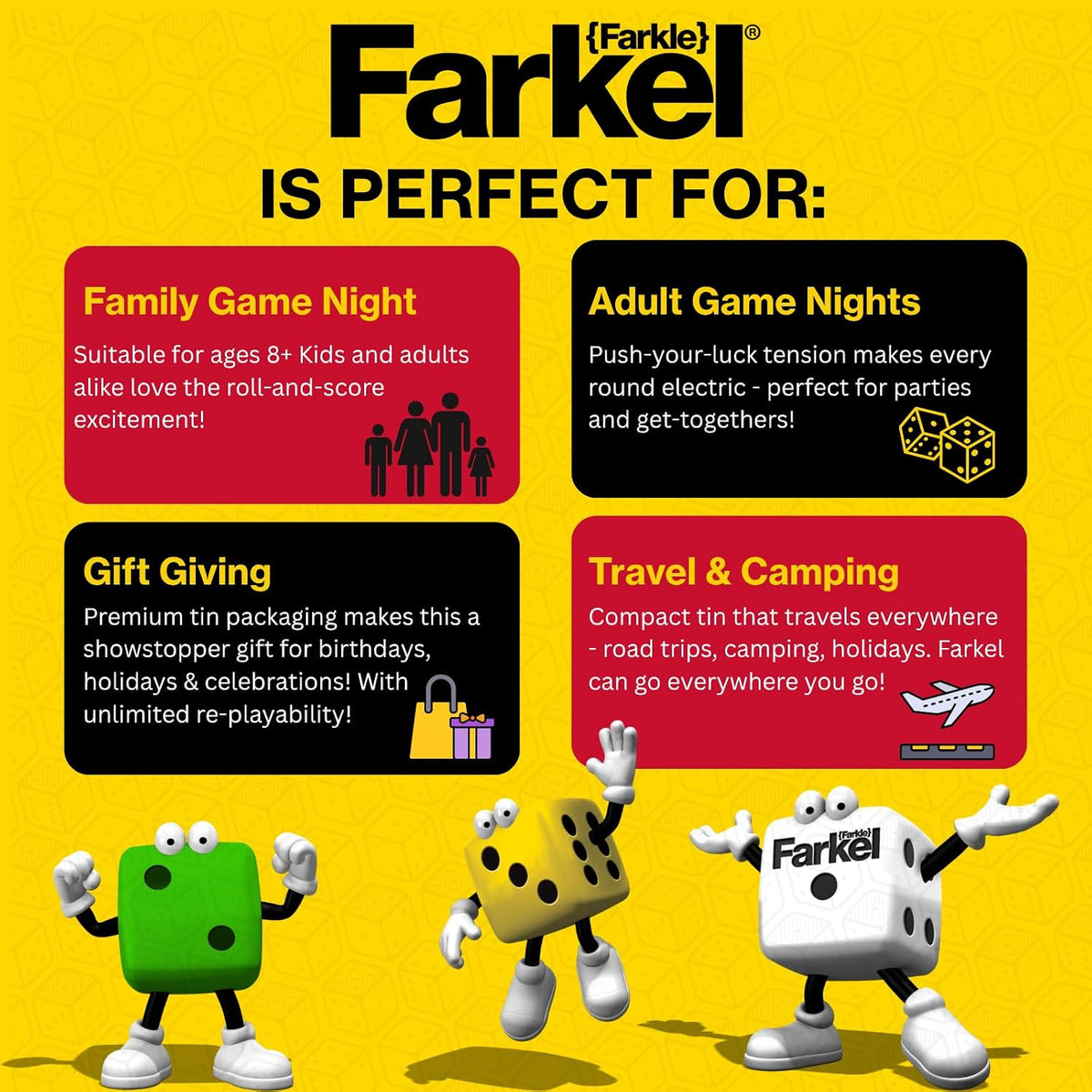 Farkel Game Set with Deluxe Dice Rolling Tray - image 3