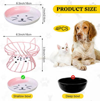 Sunnyray 4 Pcs Elevated Cat Bowls Raised Cat Food Bowl - Bow Tie / Multicolor - image 2