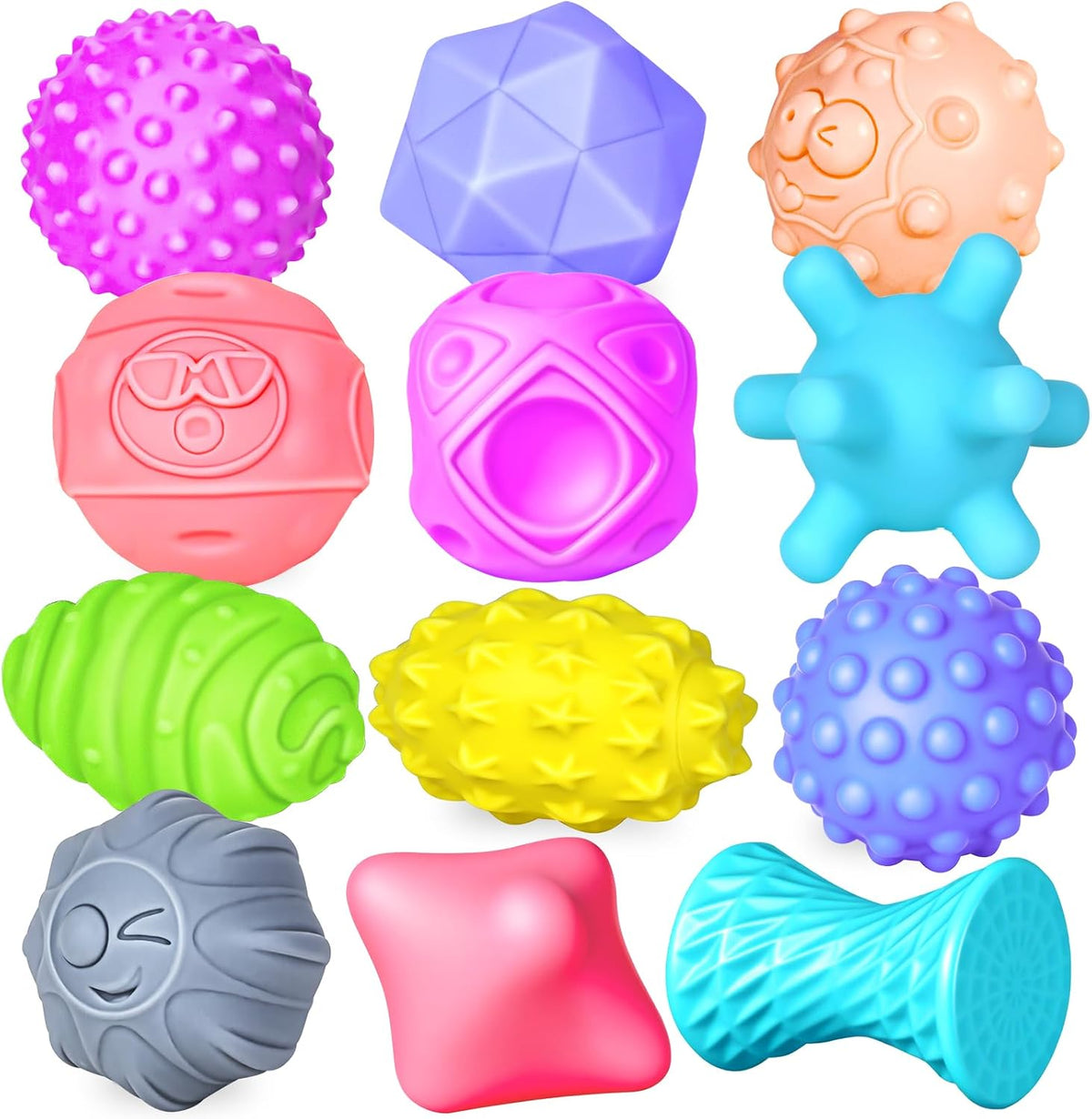 6 Pack Sensory Balls for Toddlers 1-3 - 12 Pack