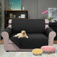 U-NICE HOME Loveseat Sofa Cover for 2 Cushion Couch, Dark Grey – Essentials for Pets - Black/Black / 45''loveseat-small - image 2